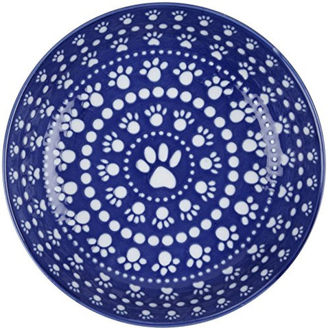 Ore Pet, Shallow Bowl Bandana Blue,7.00 Dia. X 1.75 H