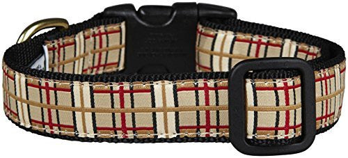 Up Country Tan Plaid Dog Collar - Medium