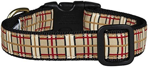 Up Country Tan Plaid Dog Collar - Medium