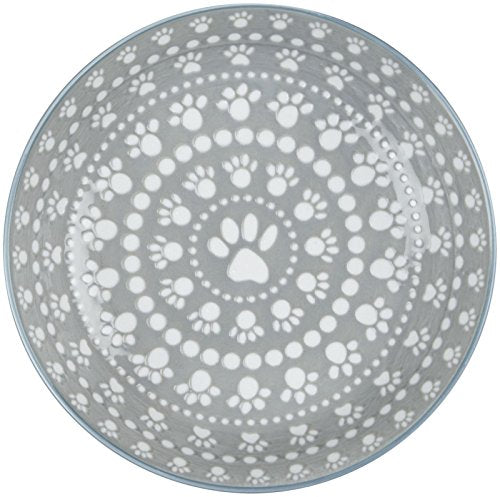 Ore Pet, Shallow Bowl Santa Fe Grey,7.00 Dia. X 1.75 H