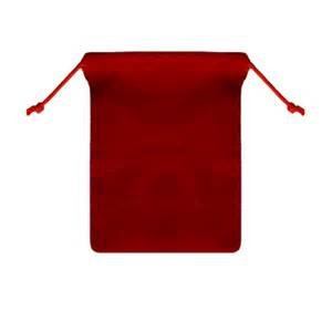 Velour Drawstring Gift Bags, 3x4, Red
