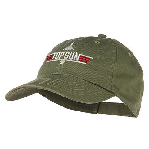 MG:e4Hats, US Navy Top Gun Fighter Embroidered Washed Cap - Olive (fitting up to 7 1/2)