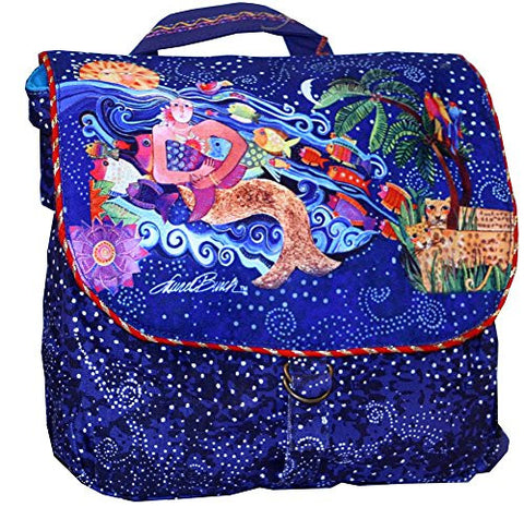 Laurel Burch Ocean Song Backpack Bag, 12"x 3"x 14"