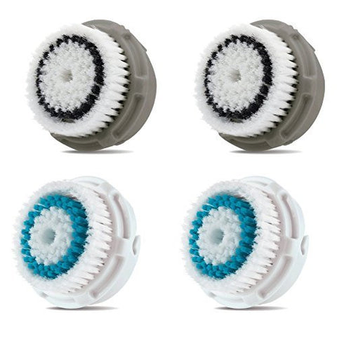 2-Pack of Facial Brush Heads Normal Skin And 2-Pack of Facial Brush Heads Deep Pores