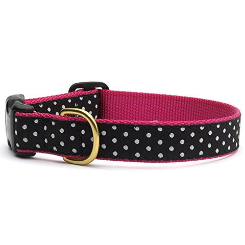 Up Country - Black White Dot Dog Collar - Medium