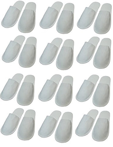 White Mens Womens Disposable Closed Toe Slippers