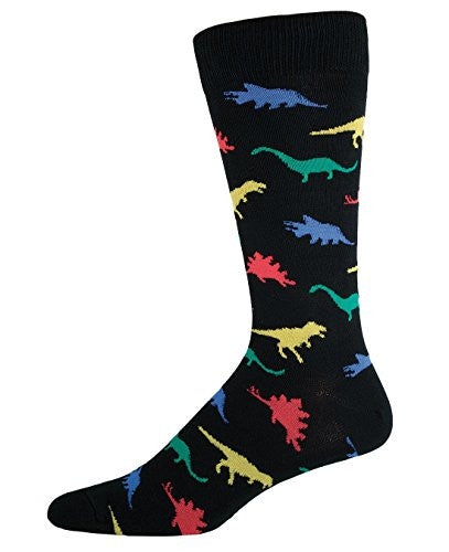 Men's King Size Dinosaur Socks, Black