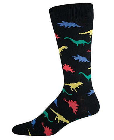 Men's King Size Dinosaur Socks, Black