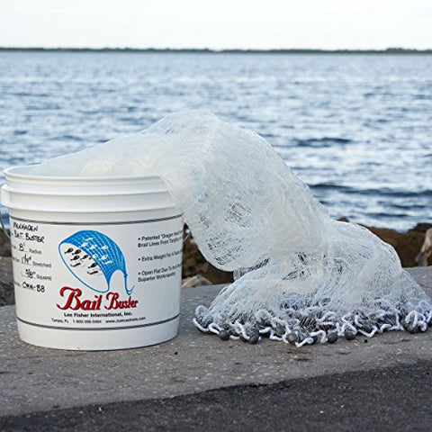 Bait Buster series Cast Net Menhaden 9' radius, 13.5lbs of lead, 0.40mm mono, 5/8" sq mesh