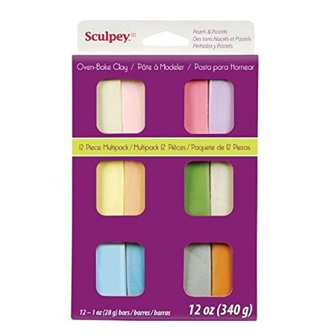 Sculpey III Multipack Pearls & Pastels, 12 x 1 oz