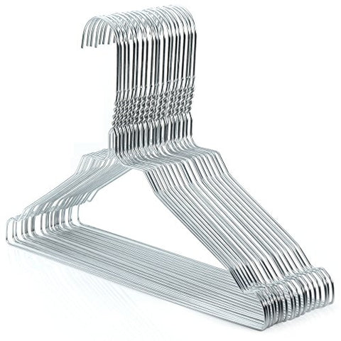 Children's Silver Wire Metal Clothes Hangers - 34.5cm