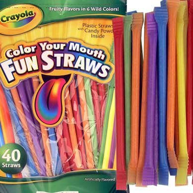 BEE INTERNATIONAL, CRAYOLA COLOR YOUR MOUTH FUN STRAWS BAG 1.4OZ