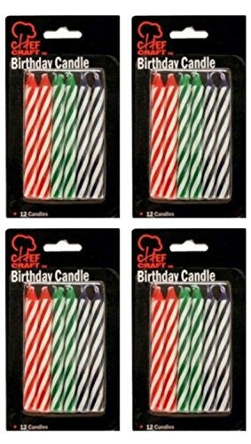 Large Spiral B-Day Candles -12 pc