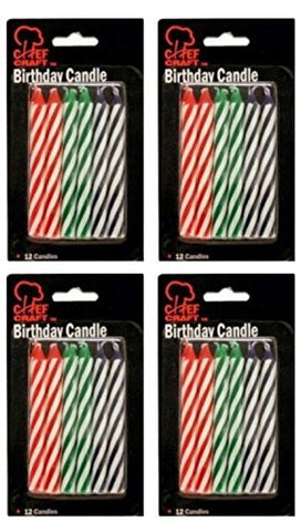 Large Spiral B-Day Candles -12 pc