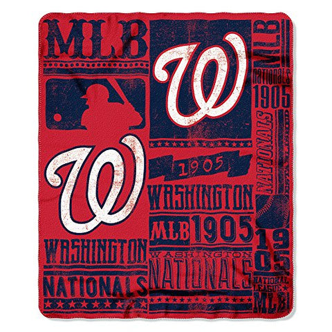 Washington Nationals MLB "Strength" Fleece Throw, 50”x 60”