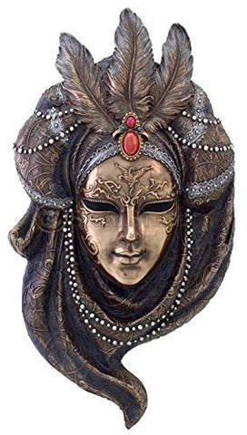 3221 Venetian Mystique Mask Plaque - Pearl, 13 x 7 in