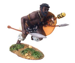 Zulu Warrior Charging with Assegai 1/32 Figure