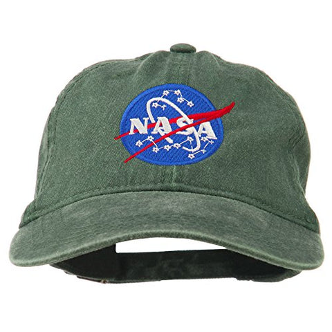 Otto/MG/Nissi:Dakota, NASA Insignia Embroidered Pigment Dyed Cap - Dk Green (fitting up to 7 1/2)