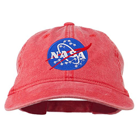 Otto/MG/Nissi:Dakota, NASA Insignia Embroidered Pigment Dyed Cap - Red (fitting up to 7 1/2)