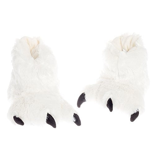 Lazy One Paw Slippers, White Paw Slipper, M
