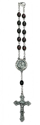 Auto Rosary - “Traveler’s Rosary” Brown Wood Beads