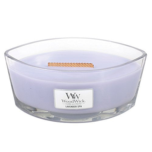 WoodWick Lavender Spa Ellipse Jar Hearthwick Flame Scented Candle, 7.5" x 4.75" x 3.63"