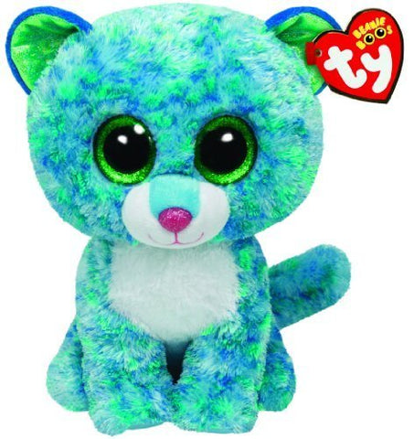 Leona the Blue Leopard Medium Beanie Boo Plush, 13-Inch