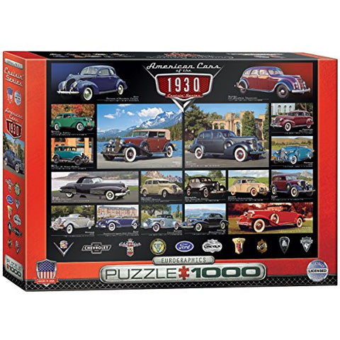 American Cars of the 1930s 1000 pc 10x14 inches Box, Puzzle