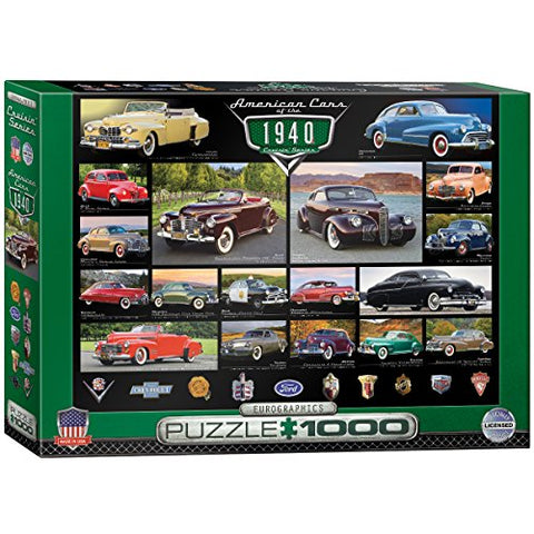 American Cars of the 1940s 1000 pc 10x14 inches Box, Puzzle