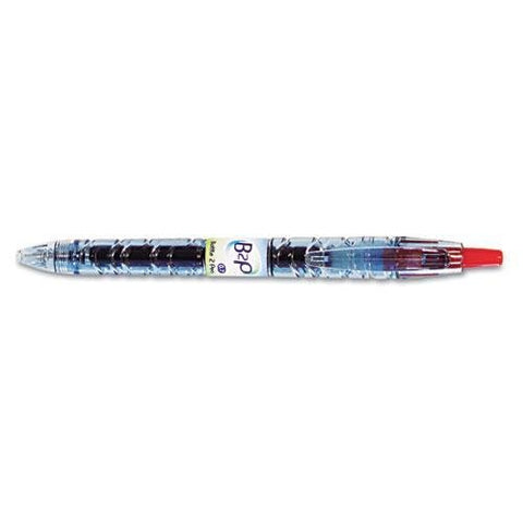 B2P Retractable Gel Roller Pen, Barcoded, Fine - Red Ink