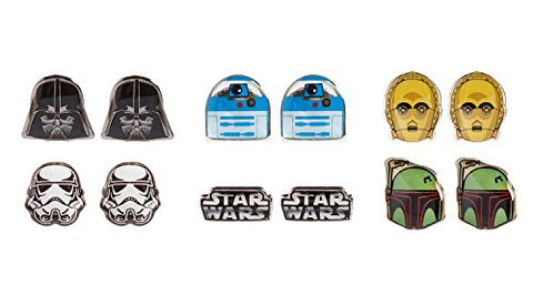 Star Wars Logo and Characters Earrings, 6 pairs