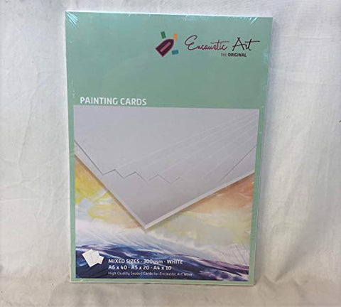 Encaustic Art Painting Cards - Mixed Sizes - White