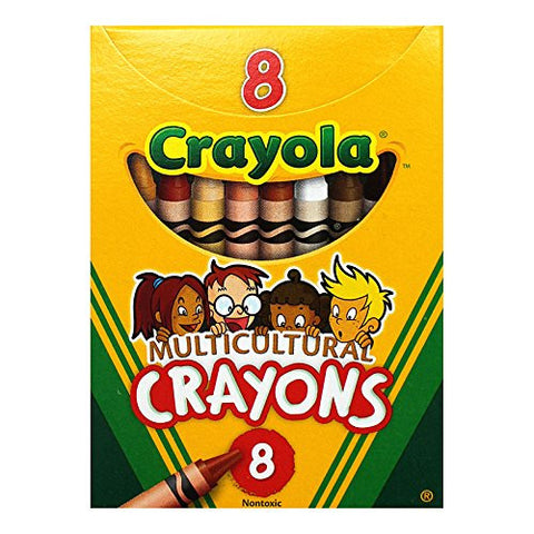 8 ct. Crayons, Multicultural Colors - Tuck Box, 3-5/8" x 5/16