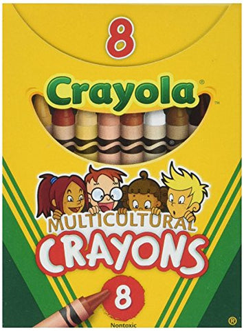 8 ct. Crayons, Multicultural Colors - Tuck Box, 3-5/8" x 5/16"