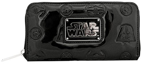 Star Wars Darth Vader Darkside Black Patent Zip Wallet