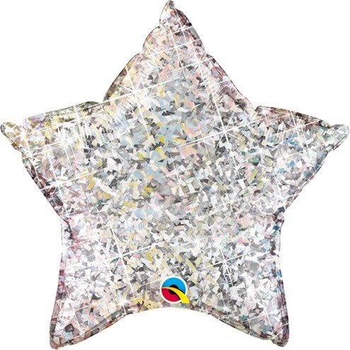 20 Inch Silver Holographic Star Balloon