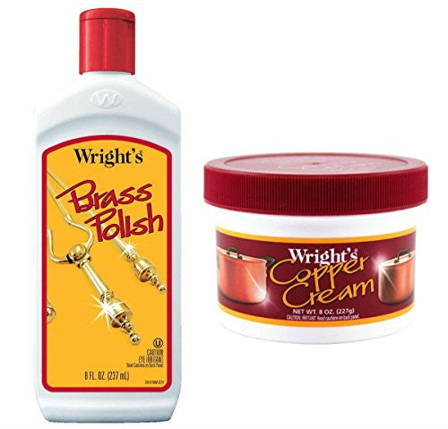 Wrights Copper Cream 8 oz. and Wrights Brass Polish 8 oz.