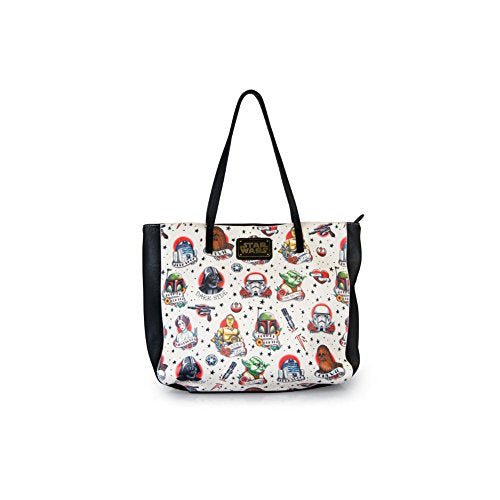 Star Wars Tattoo Flash Print Faux Leather Tote