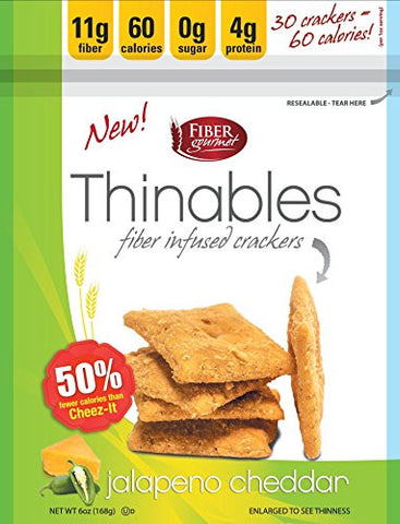 Thinables Crackers, Jalapeno Cheddar (Cheese) Flavor, 6 oz