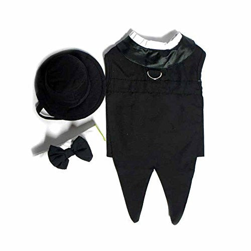 Black Tuxedo Set w/ Leash - Small
