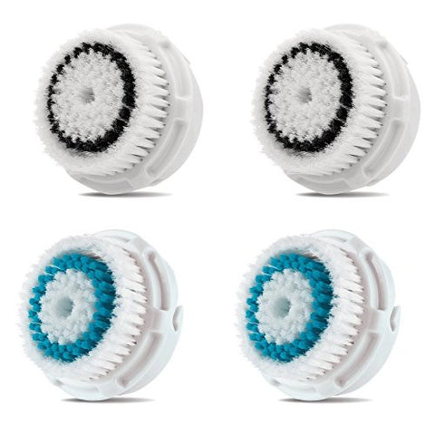 2-Pack of Facial Brush Heads Sensitive Skin And 2-Pack of Facial Brush Heads Deep Pores