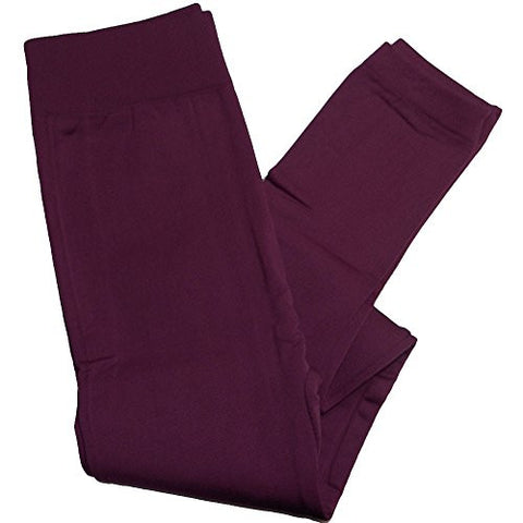 Winter Fleece Seamless Leggings -  Plum, One Size