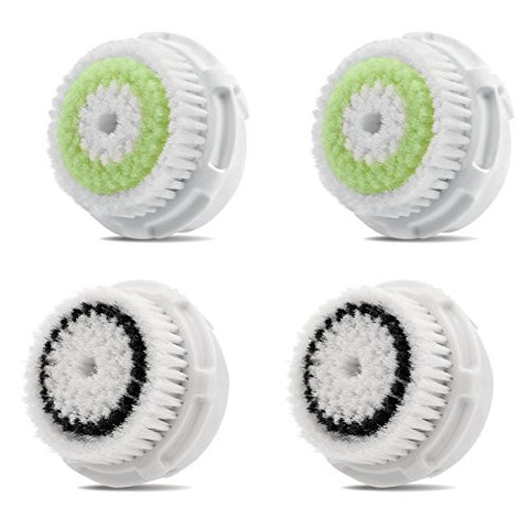 2-Pack of Facial Brush Heads Acne Prone Skin And 2-Pack of Facial Brush Heads Sensitive Skin