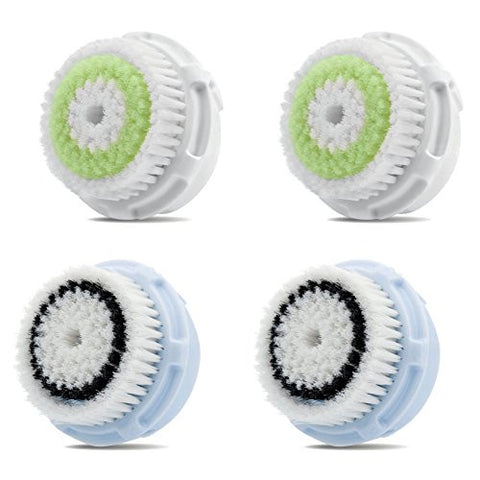 2-Pack of Facial Brush Heads Acne Prone Skin And 2-Pack of Facial Brush Heads Delicate Skin