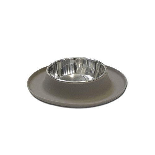 Messy Mutts - Single Bowl Silicone Feeders - Grey, Medium