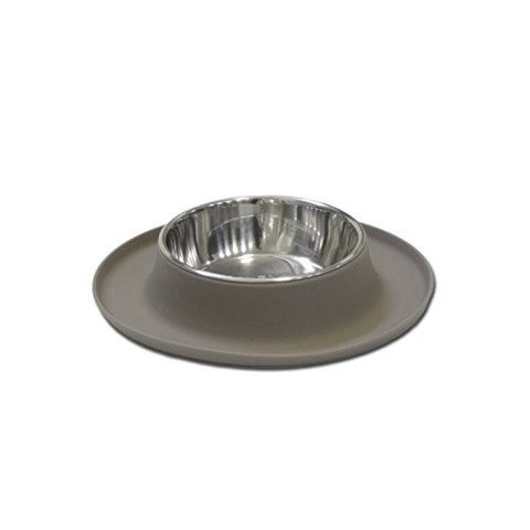 Messy Mutts - Single Bowl Silicone Feeders - Grey, Medium