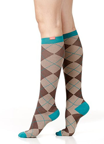 All Over Argyle: Brown & Teal        , Cotton S