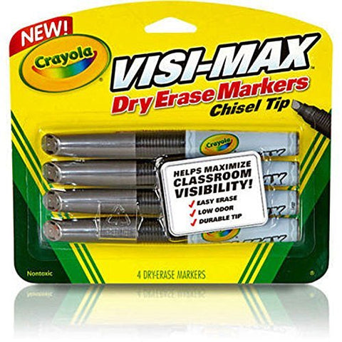 4 ct. Chisel Tip Black Visi-Max Dry-Erase Markers