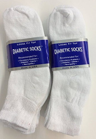 White Diabetic Golf Socks, King Size 13-15