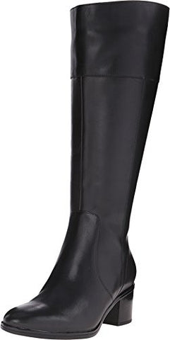 Women's Harbor Wide Calf, Black Leather, 12 W